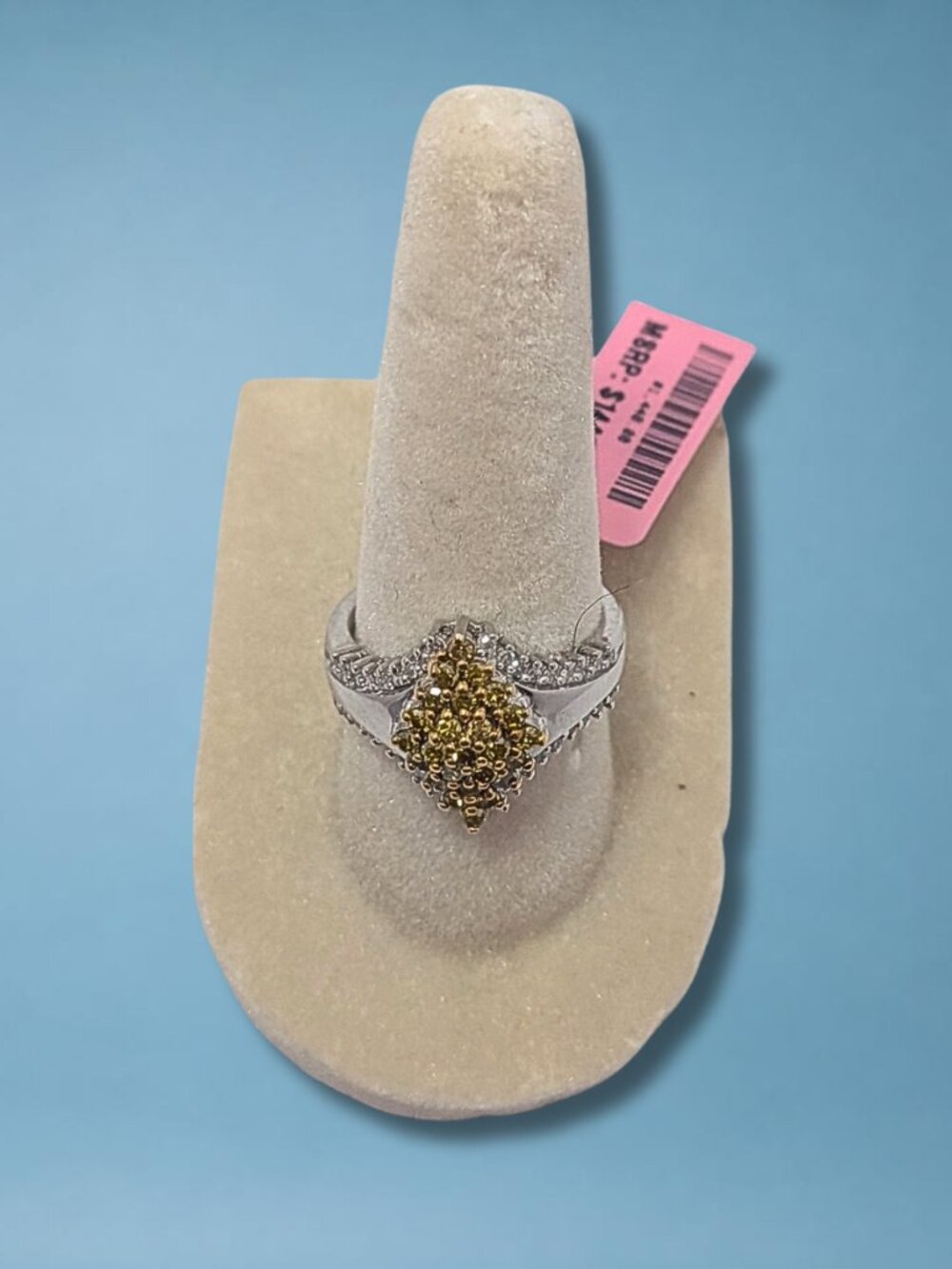 Size 7 925 Sterling Silver 0.75 CTW Natural Diamond Cluster Ring